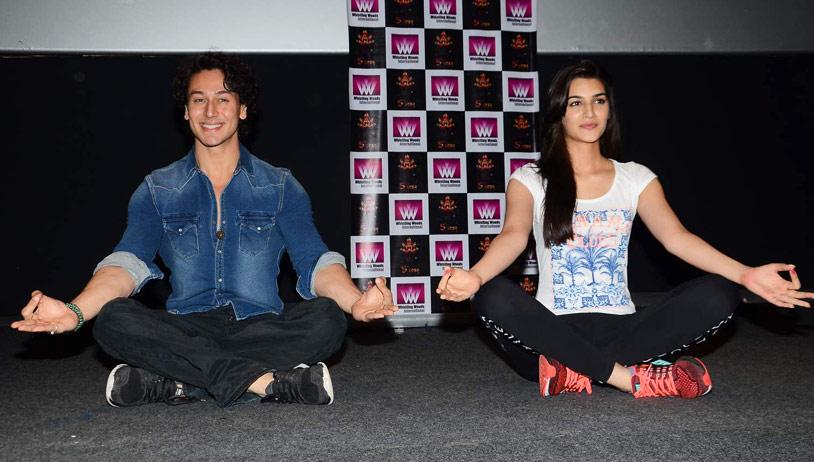 Tiger Shroff, Kriti Sanon celebrate Yoga Day