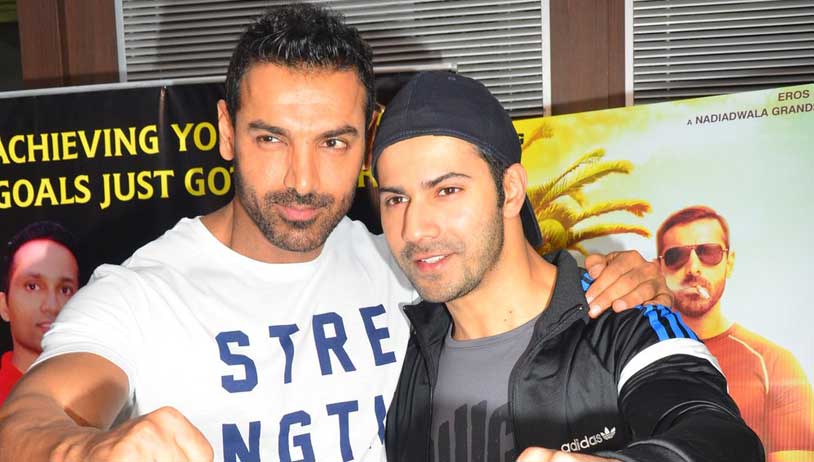 John, Varun train women journalists at a Mumbai gym