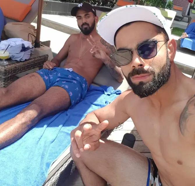 In picture: Virat Kohli with batsman KL Rahul during one of the team tours