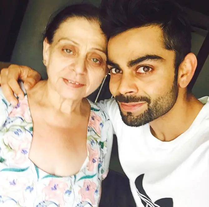 Virat Kohli made his T20I debut in 2010 against Zimbabwe and scored 26 runs off 21 balls. Virat Kohli shared this adorable selfie with his mother and said that he wishes he had his mother`s eyes