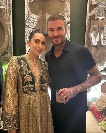 Karishma Kapoor Strikes a Pose with David Beckham