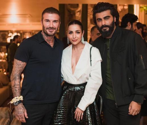 Malaika Arora and Arjun Kapoor seen together at the party with David Beckham
