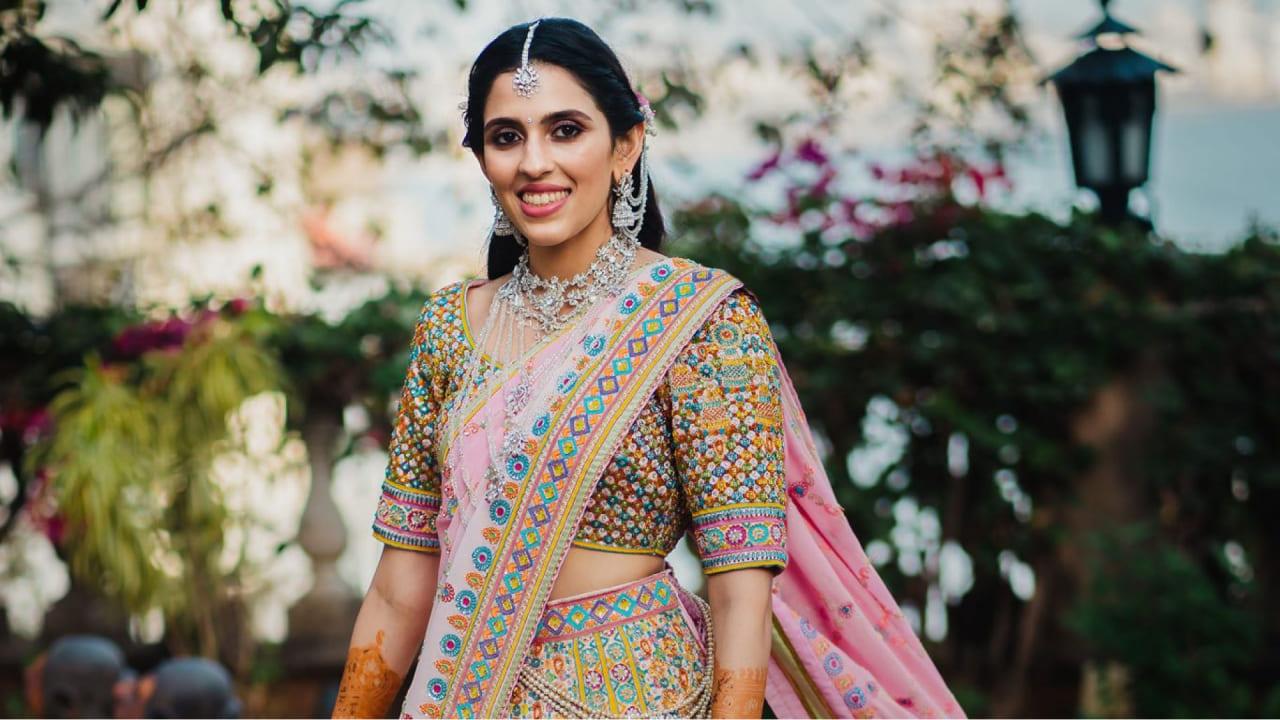 Shloka Mehta`s Pastel Pink Lehenga