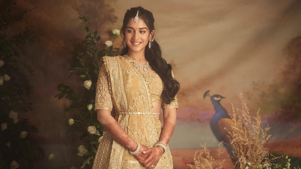 Radhika Merchant`s Gold Lehenga