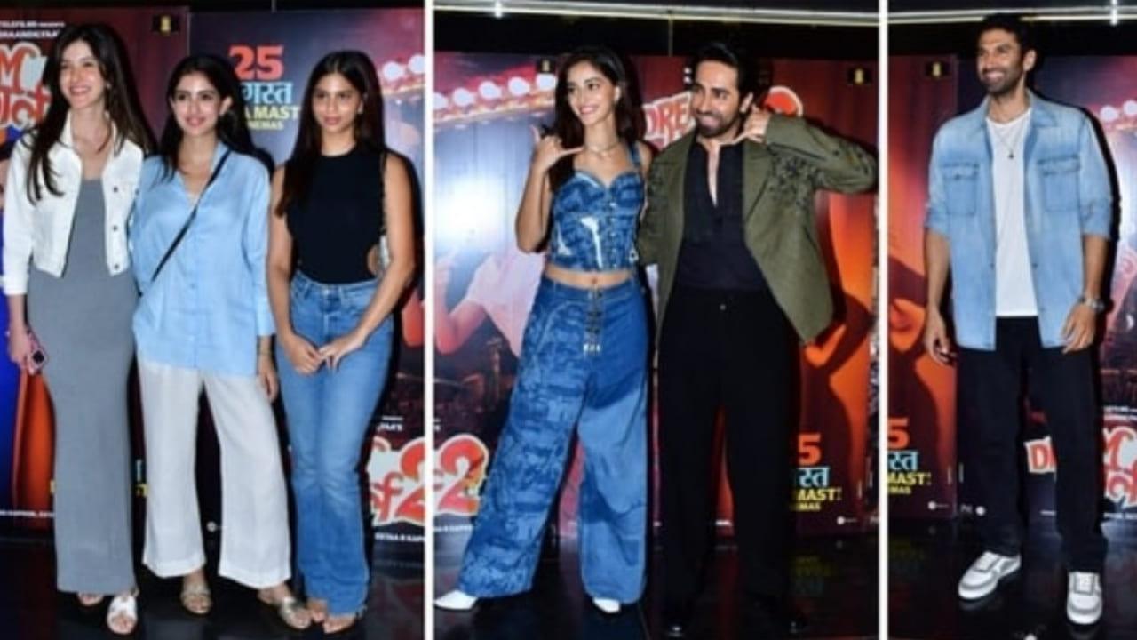 Dream Girl 2 Screening: Aditya Roy Kapur, Suhana Khan, Shanaya Kapoor Cheer For Ananya Panday