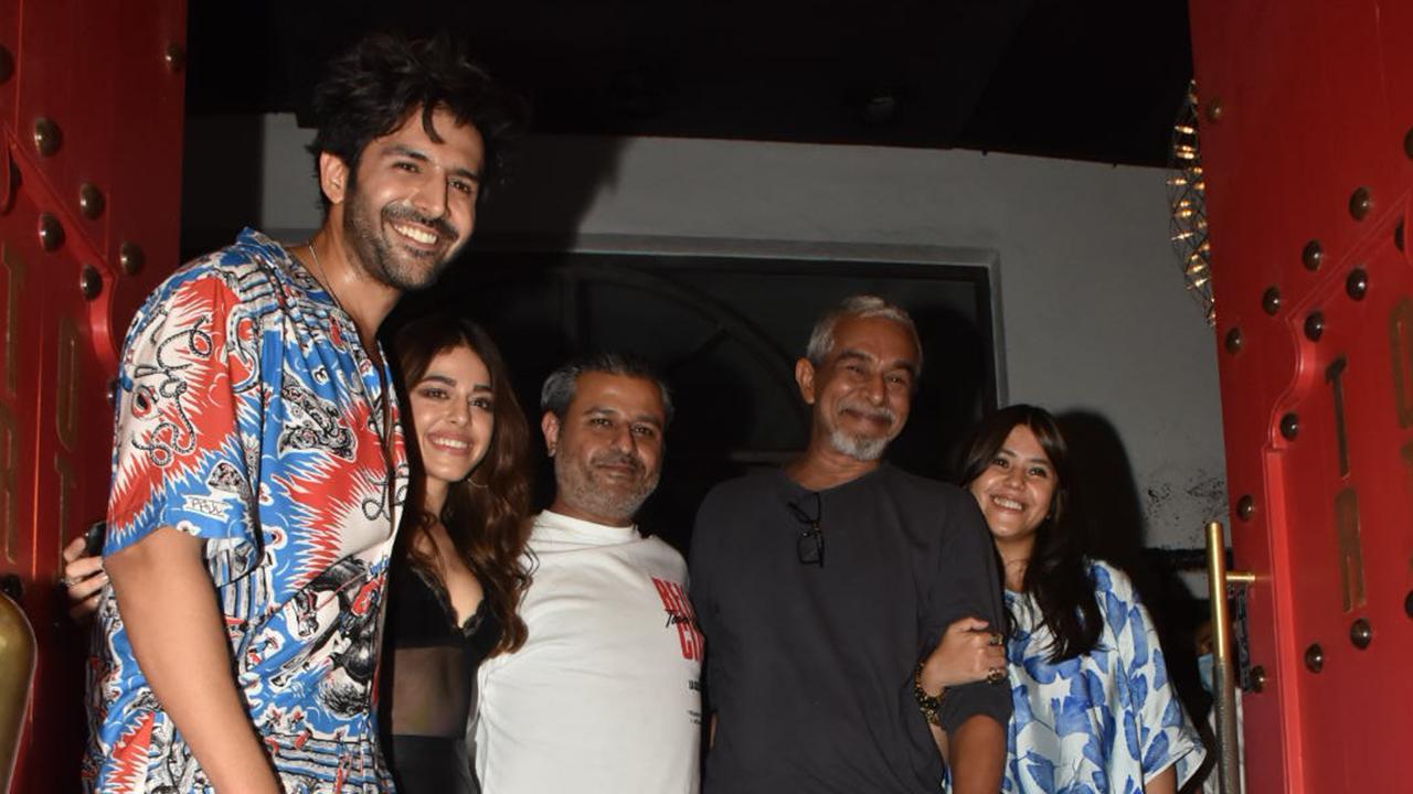 Kartik Aaryan and Alaya F snapped at the Freddy Wrap Up Party in Mumbai