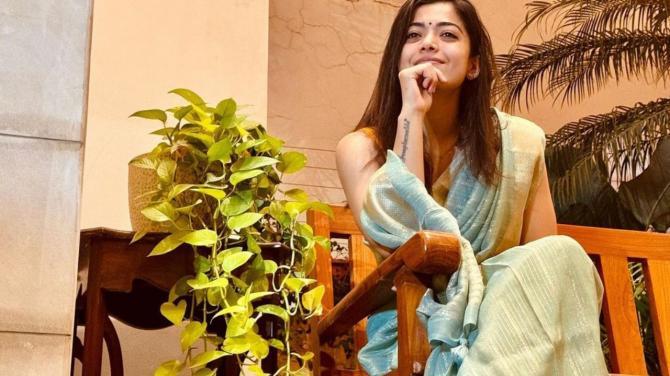 Rashmika`s simplicity is evident in this look