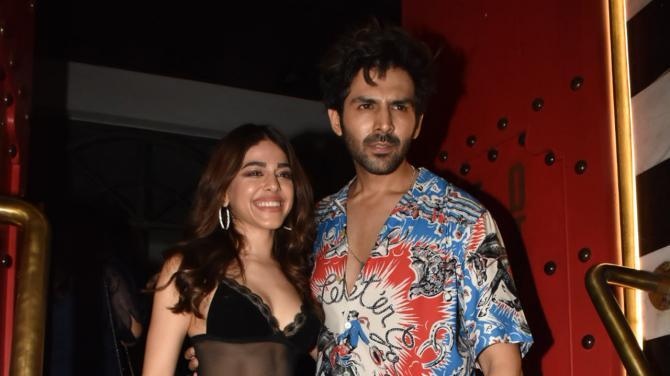 Kartik Aaryan and Alaya F snapped at the Freddy Wrap Up Party in Mumbai