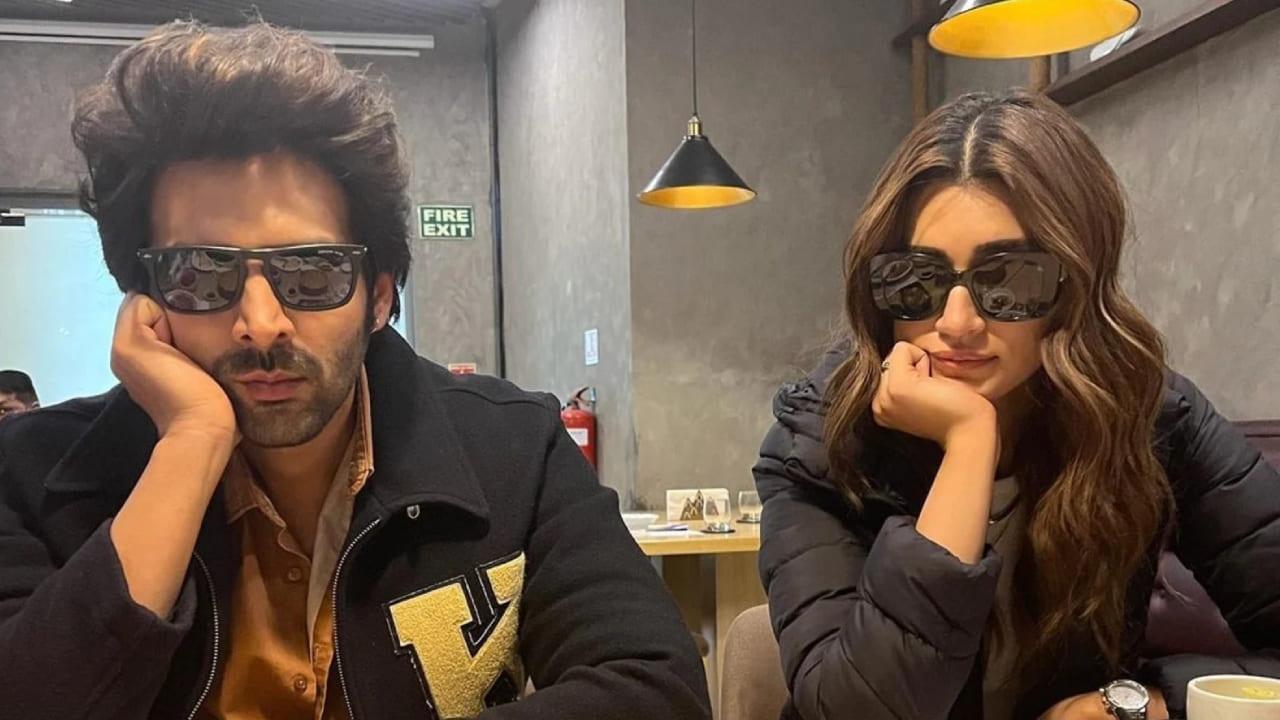 Kartik Aaryan and Kriti Sanon are all smiles as they wrap up another `Shehzada` schedule