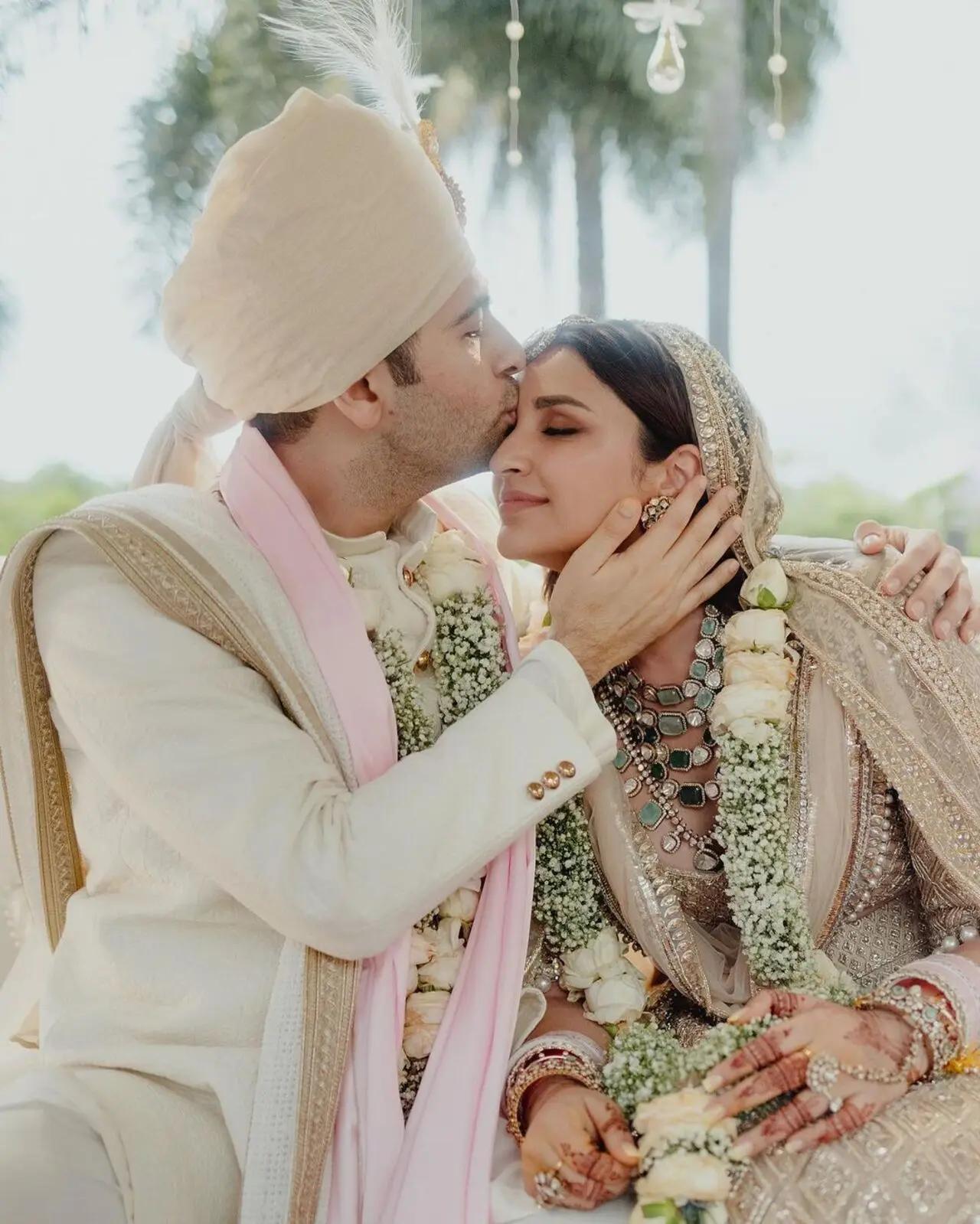 Parineeti Chopra tied the knot with Raghav Chadha in an intimate yet grand ceremony in Udaipur on September 24. The actress wore a Manish Malhotra lehenga for her special day