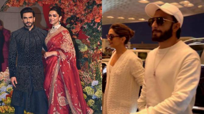 Deepveer arrived at Jamnagar for the party while holding hands.