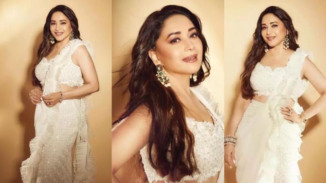 Fashion Icon Madhuri Dixit in White outfit