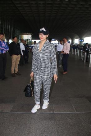 Malaika Arora was seen leaving today on an aircraft.