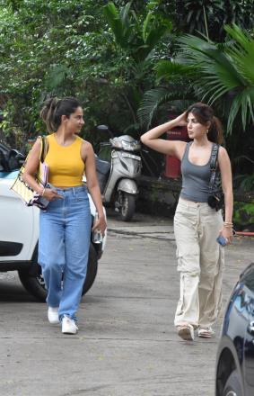 She was seen wandering the scenic streets, hanging out with a companion