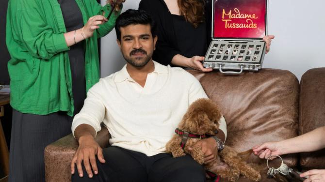 Ram Charan and Rhyme Wax Statues Display at Madame Tussauds Singapore