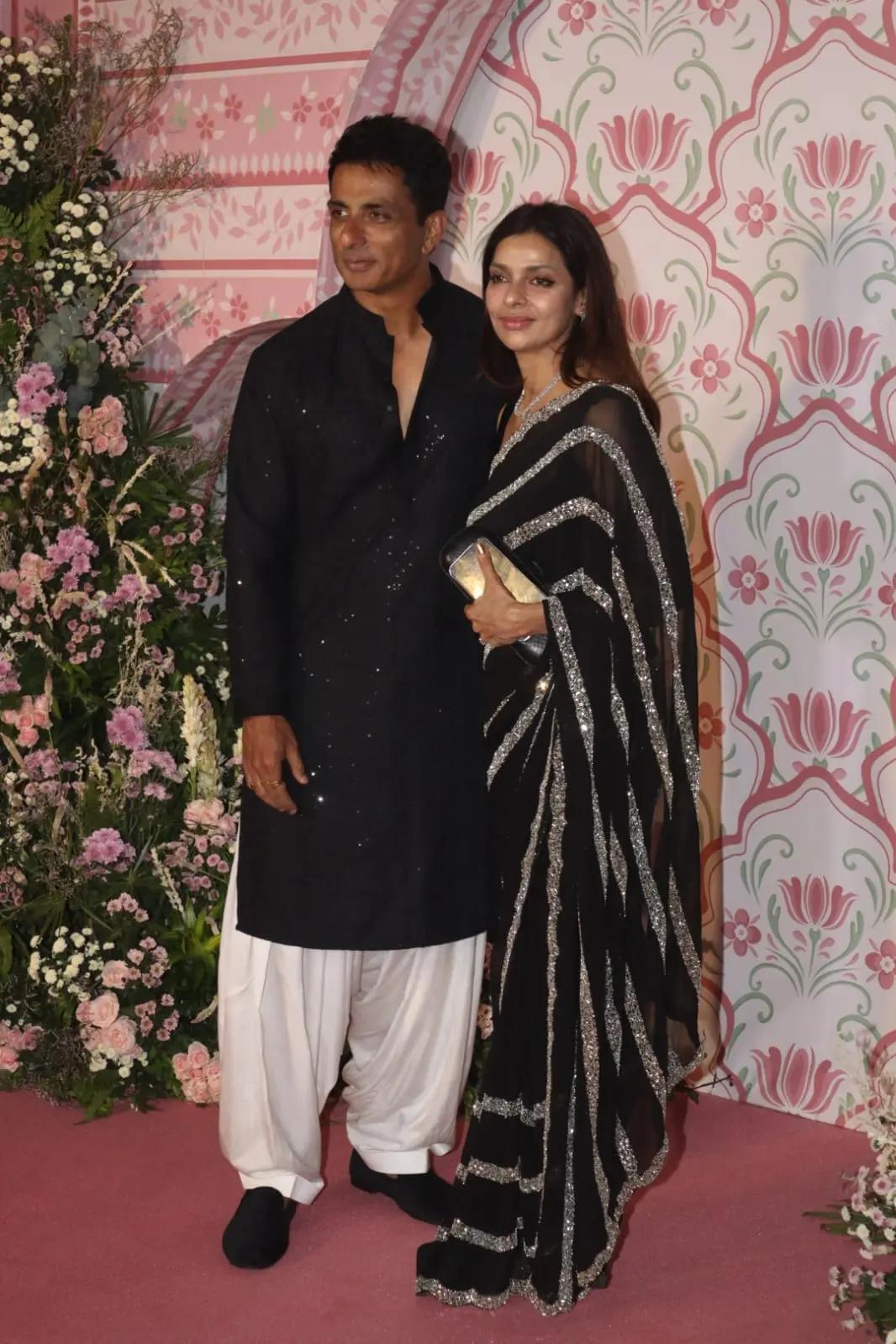 Sonu and Sonali Sood graced the night in matching coloured ensembles