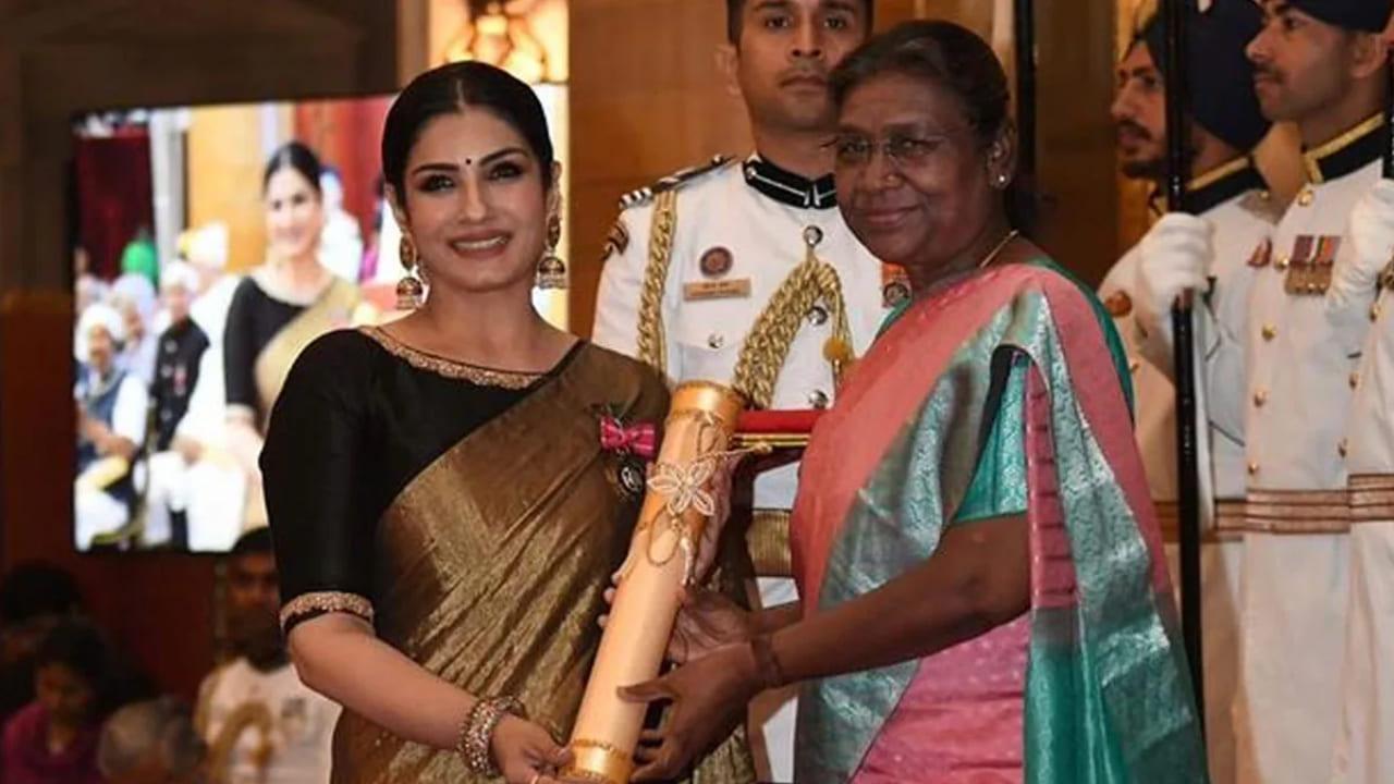 Raveena Tandon Receives Padma Shri Award From The President, Wishes Her Late Father Could Be There