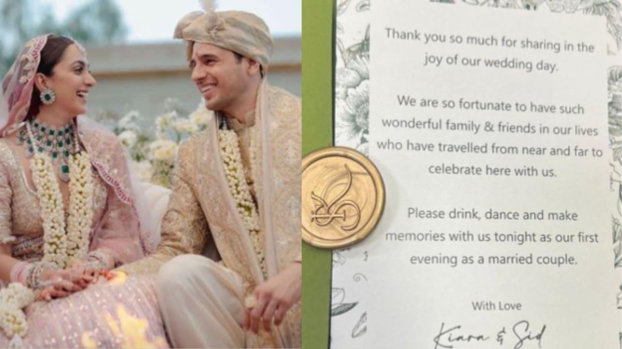 IN PICS: Sidharth Malhotra And Kiara Advani`s Heartwarming Wedding For Guests Note Goes Viral