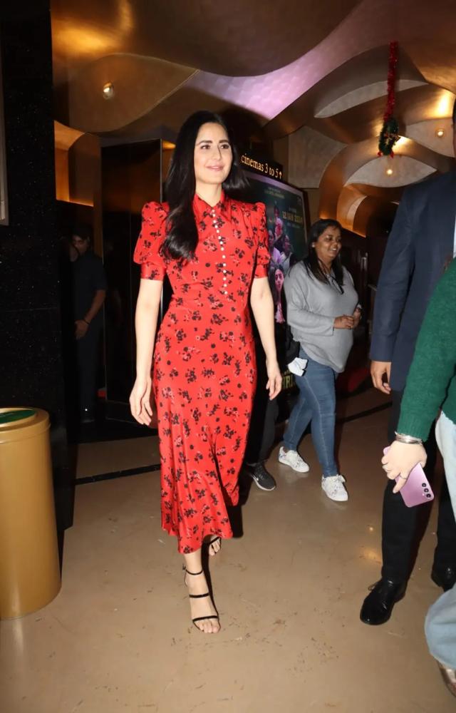 The press conference for the upcoming movie Merry Christmas was held in Mumbai on Thursday. Actress Katrina Kaif was spotted arriving for it.