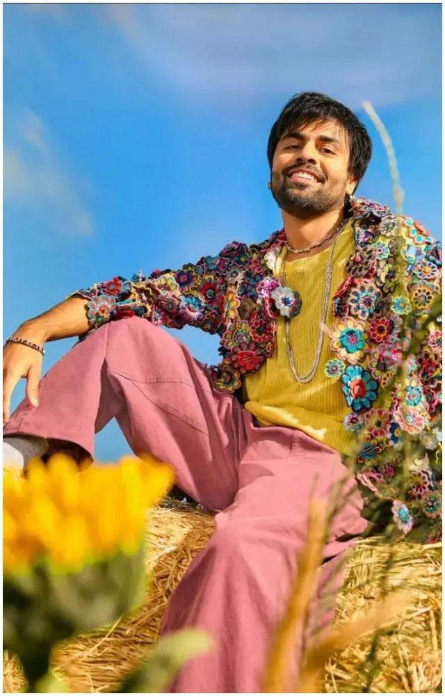 Panchayat`s lead star Jitendra Kumar posed in a multi-coloured jacket for the shoot