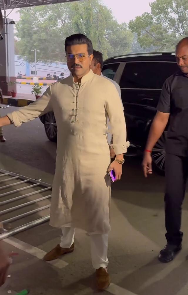 RRR Actor Ram Charan and Chiranjeevi left for Ayodhya`s Ram Mandir inauguration and  it was an honour to be attending the ceremony.