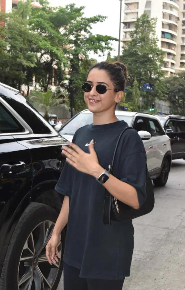 Sanya Malhotra cast her vote early on Monday morning in Mumbai.