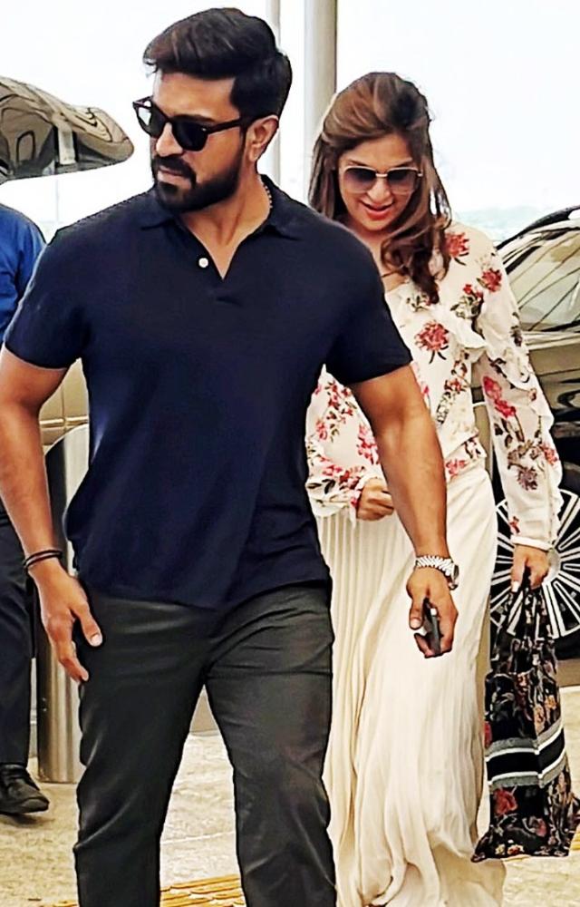 The actor was seen at Mumbai`s Kalina private airport in casual attire a shirt, jeans, and a cap smiling and waving at paparazzi before entering the terminal.

