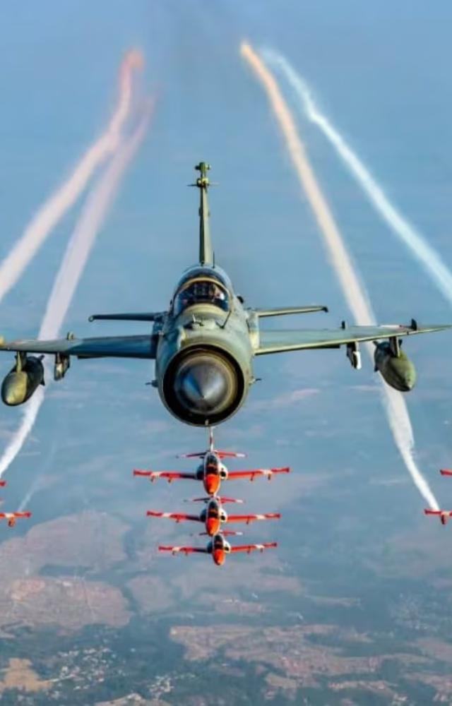 Grand parades and air shows are held at airbases like Hindon, UP. Spectacular aerial displays of fighter jets, helicopters, and acrobatics captivate viewers.