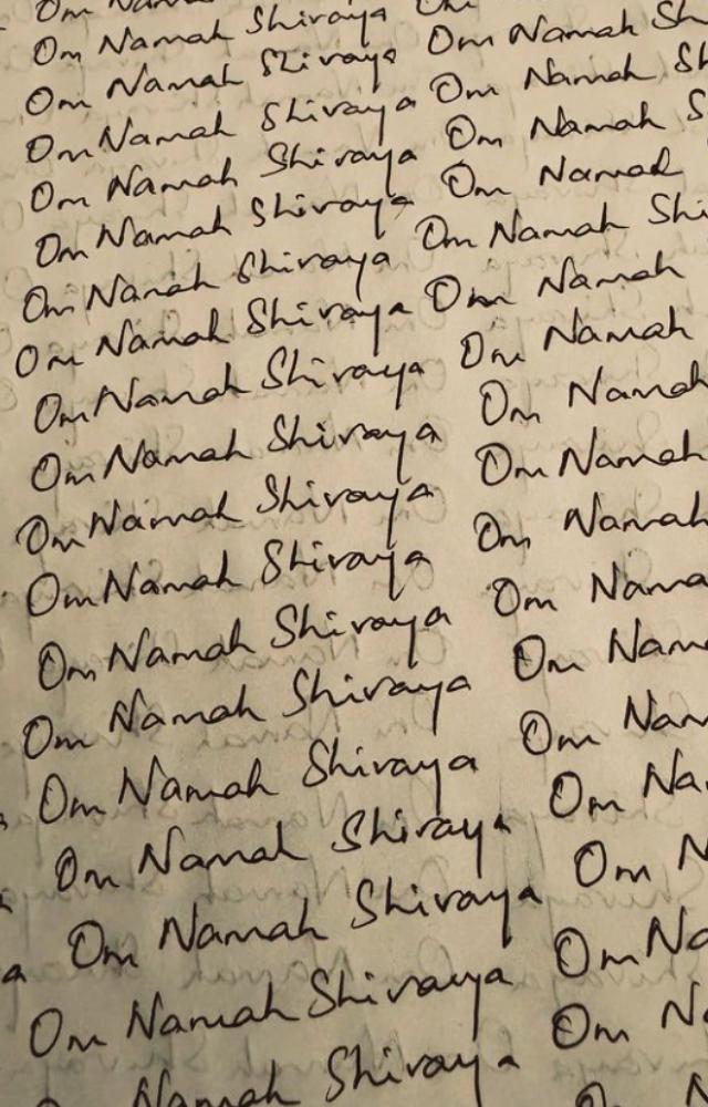 Aiswarya rajnikanth posts her writings on 'ohm namma shivaaya' on social media to show how beautiful and graceful the march bits were for her