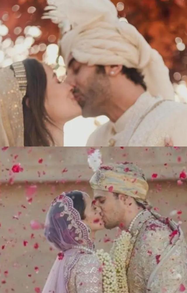 Bollywood lovebirds kiss in love