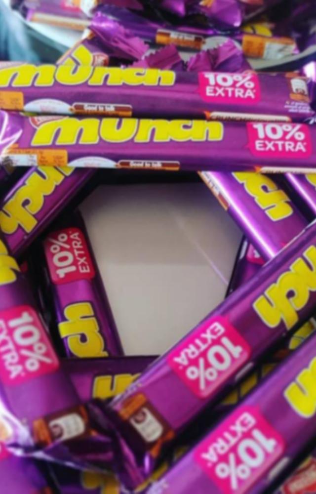Known for its crunchy wafer and chocolate coating, Munch is a favorite among children  for its satisfying texture and affordability.