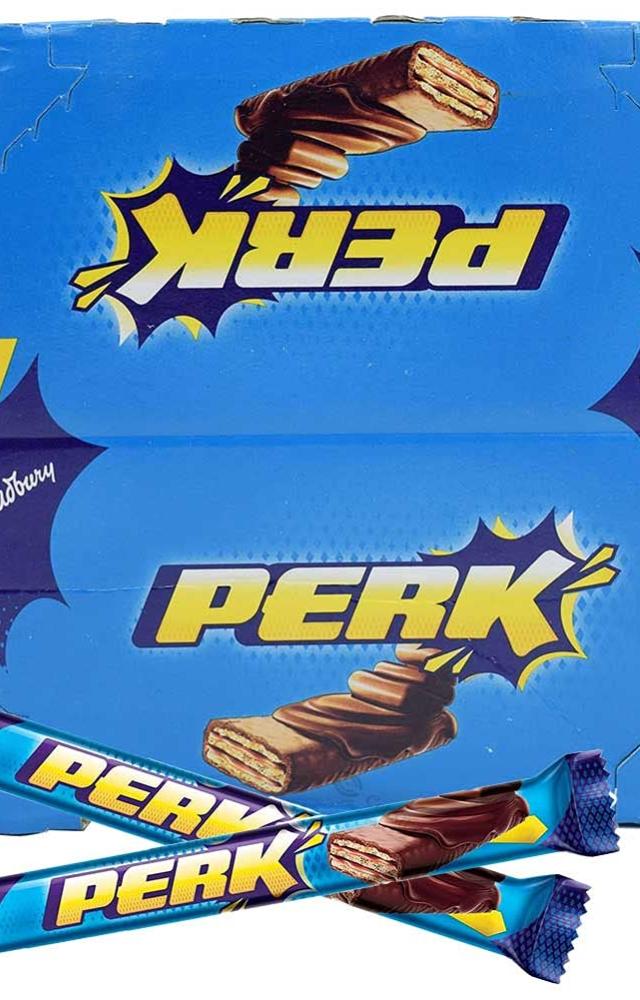 Perk is appreciated for its light and airy crispy rice center covered in smooth chocolate, providing a delightful crunch with every bite.