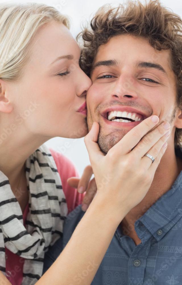 Kissing on the cheek or lips is not a risk factor for HIV transmission. Saliva contains very low levels of HIV, and the amount isn`t enough to cause infection.