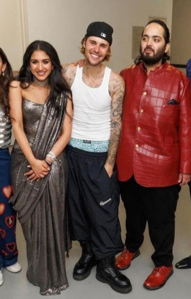 The Canadian pop star performed at Anant and Radhika`s sangeet ceremony, belting out his hits like Baby, Love Yourself, and Peaches.