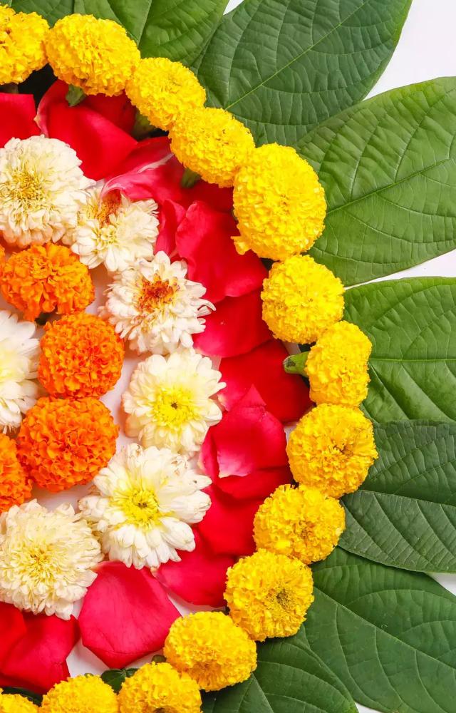 Fresh flowers are used to decorate the altar and enhance the puja during Janmashtami, adding beauty and devotion to the ritual.