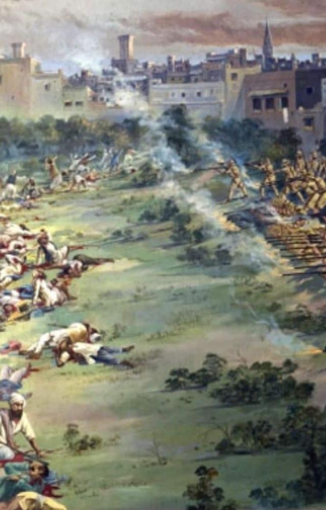 British troops fired on an unarmed crowd gathered in a walled garden to protest against the Rowlatt Act. It killed thousands of people, leaving many injured.