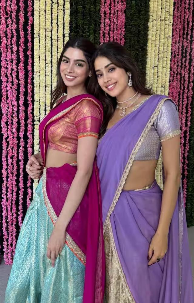 Janhvi paused her shoot to support Kushi at her film screening.