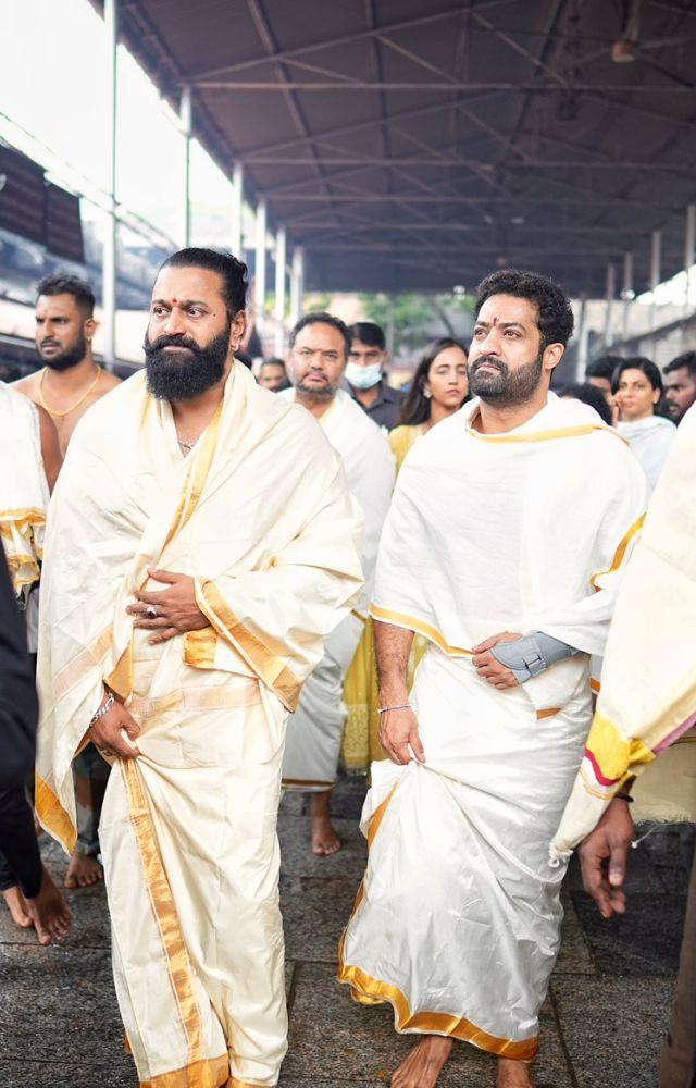 Jr NTR and Rishab Shetty`s Temple Visit 