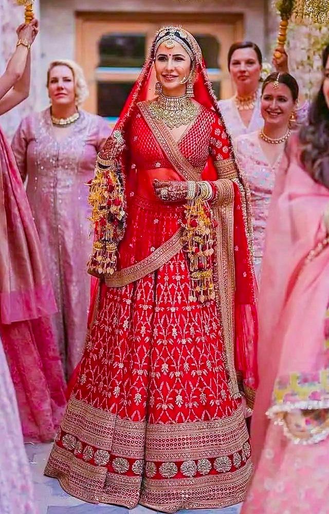 Witness the transformation of Katrina Kaif into a breathtaking bride, epitomizing beauty, and charm on her wedding day.