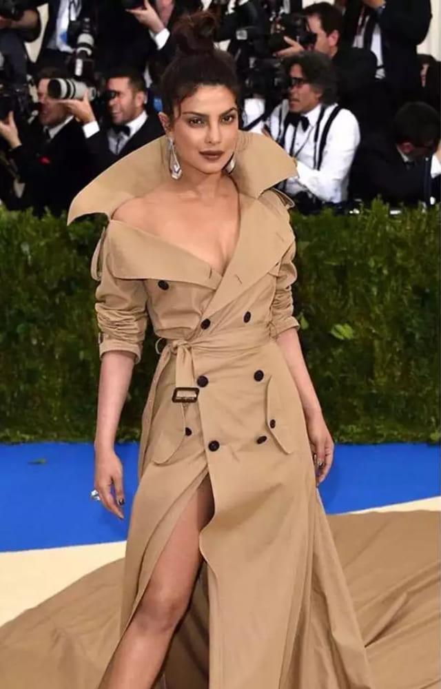 A Met Gala veteran, the Citadel diva has walked the carpet multiple times. She made her debut in 2017 when she wore the epic Ralph Lauren trench coat dress.