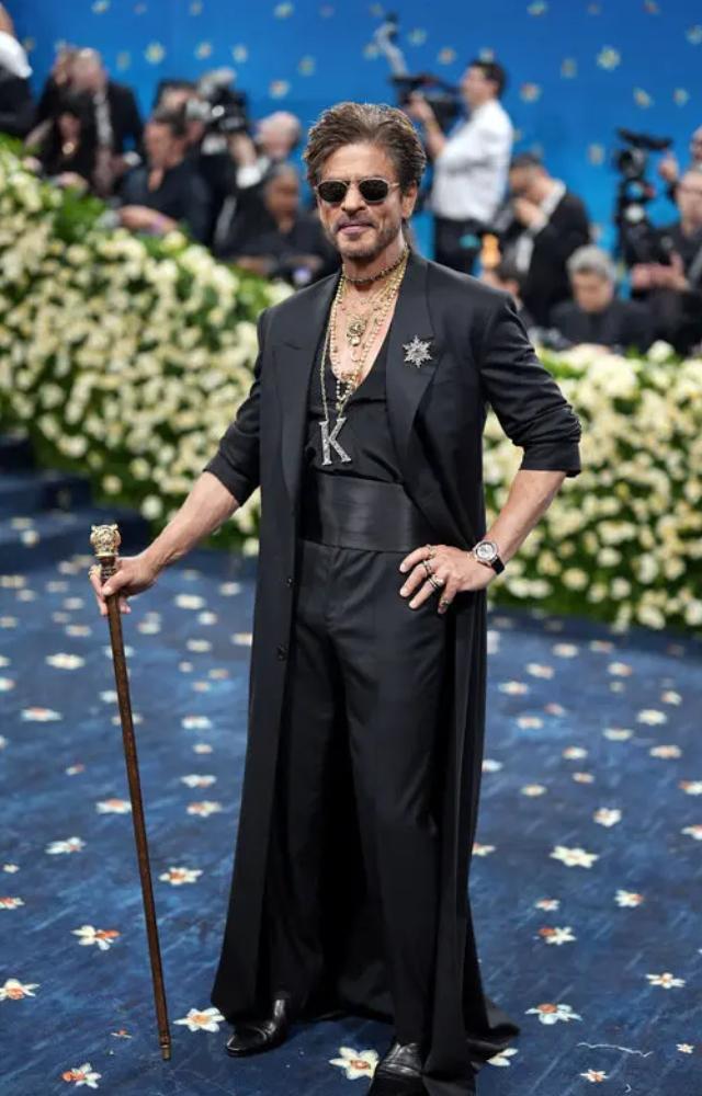 Making his highly anticipated Met Gala debut, the 'King of Bollywood' looked dapper in a custom black tuxedo by Sabyasachi