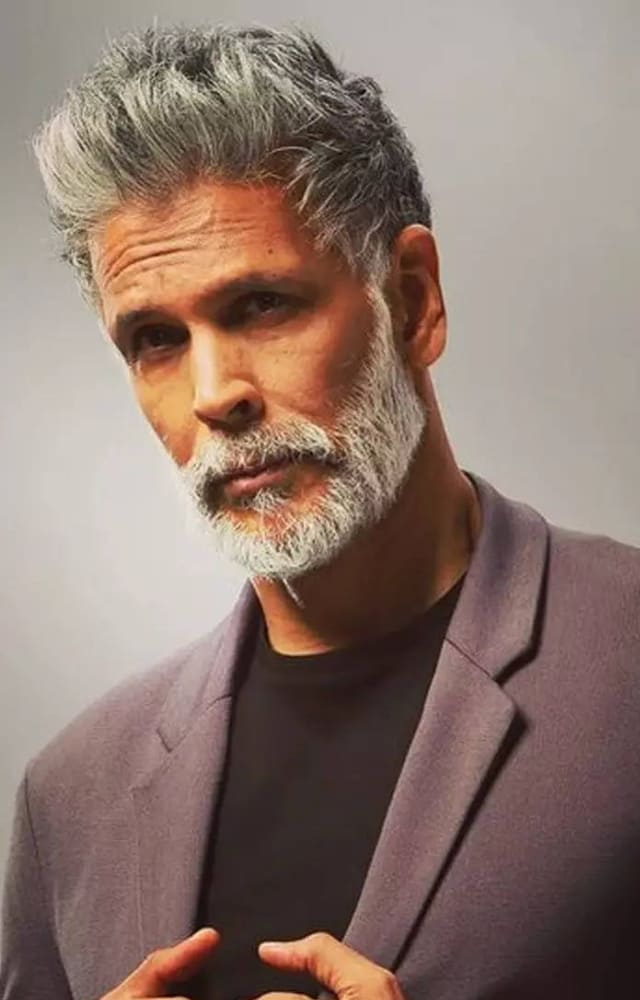 The man who ages like fine wine certainly knows how to maintain his beard. The salt and pepper look fits perfectly on Milind Soman.