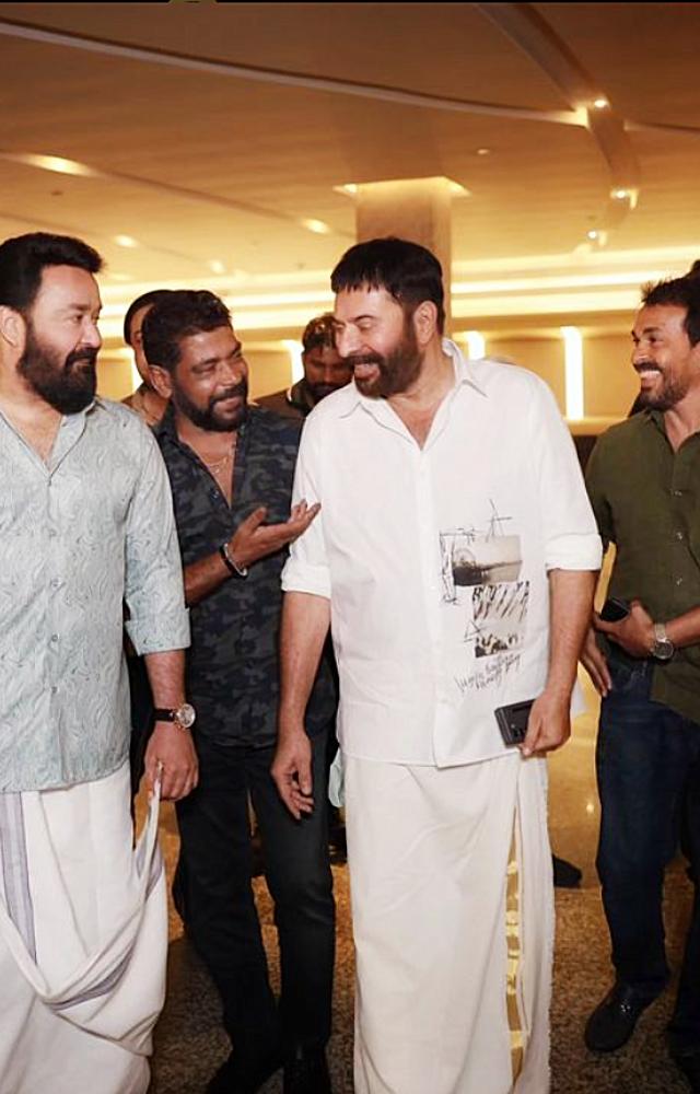 Mammootty’s warm greetings were accompanied by a touching photo of the two actors together.  His message read, “Happy Birthday Dear Lal at Mohanlal