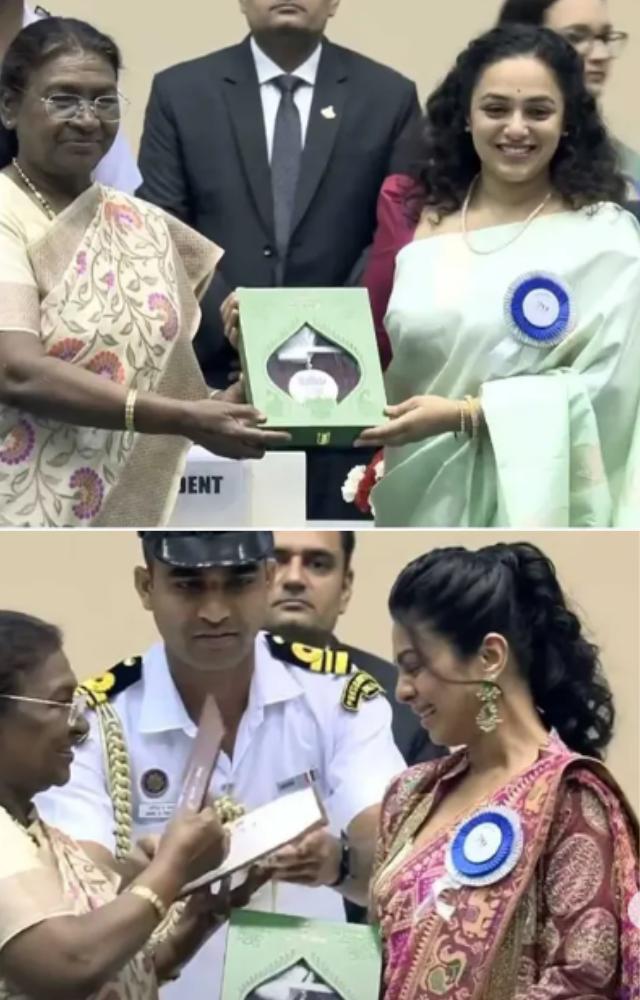 Both received the Best Actress award for their roles in 'Thiruchitrabalam' and 'Aankh Micholi,' respectively