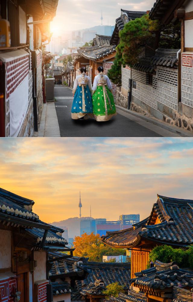 Bukchon Hanok Village: Known for its traditional Korean houses, this village has appeared in numerous dramas like Personal Taste and Goblin.

