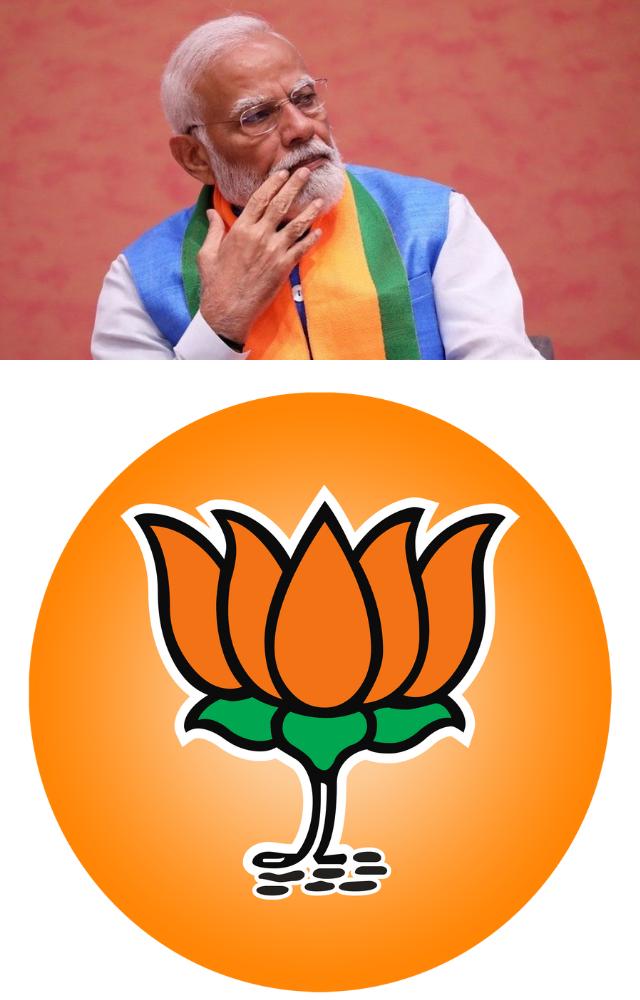 The lotus symbolizes the Bharatiya Janata Party, led by Prime Minister Narendra Modi.