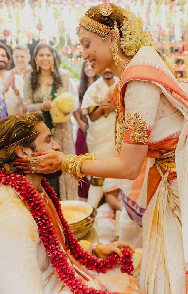 He went down on one knee described humorously by Sobhita as more of a 'crouch' to ask for her hand.