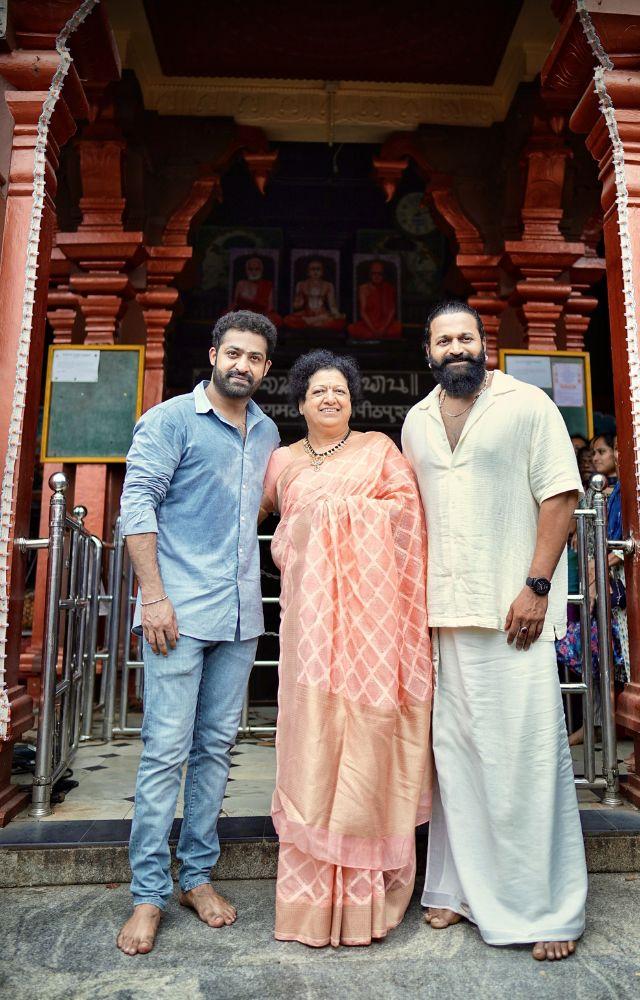 Jr NTR and Rishab Shetty`s temple visit in traditional attire goes viral, showcasing a spiritual journey filled with heartfelt moments and family bonds