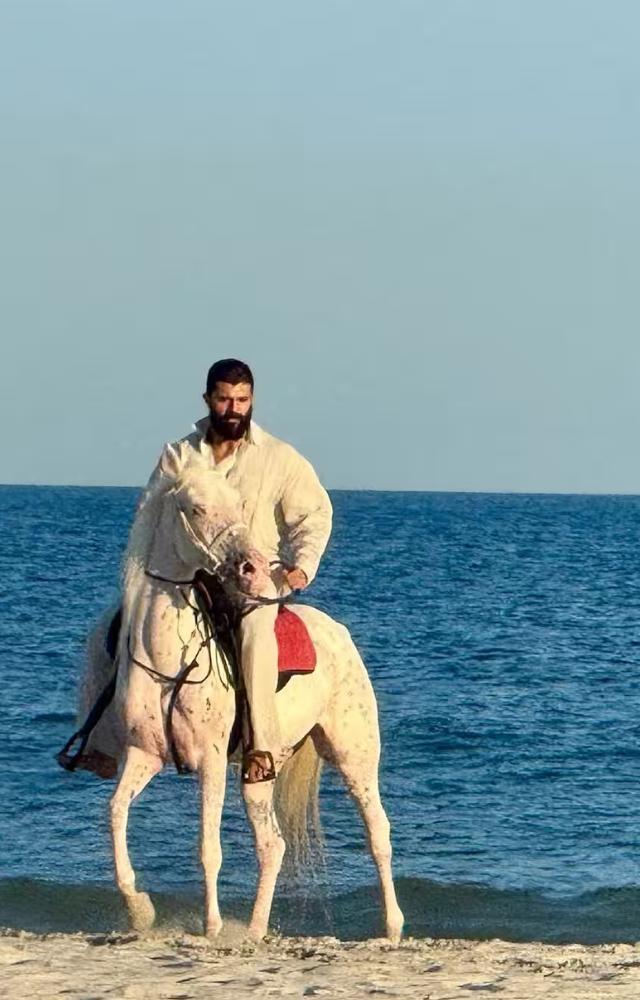 Vijay captivated fans with snapshots of him horse riding along the scenic beach, blending adventure with charm.