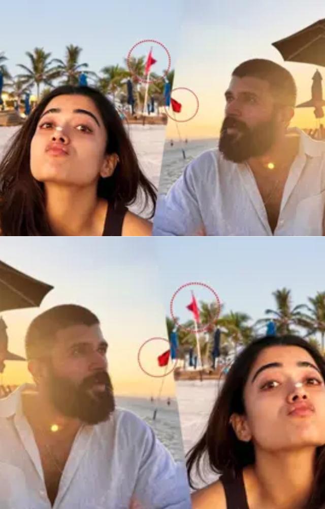 Their posts revealed strikingly similar backgrounds, leading fans to speculate about a shared getaway.